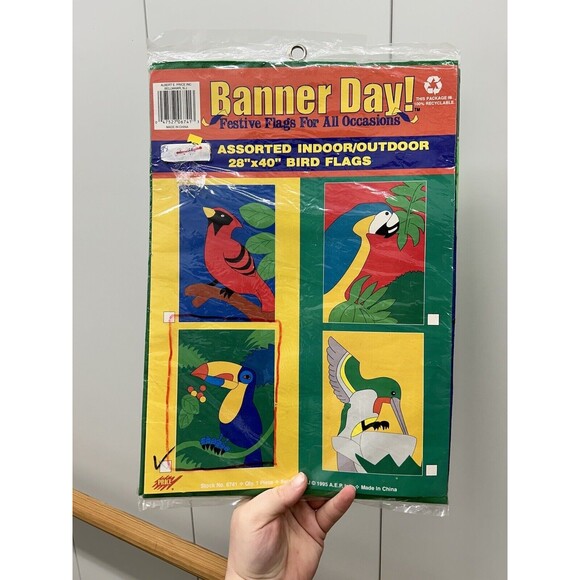 VTG 1993 Tropical Toucan Banner/ Poster NEW SEALED - Picture 1 of 3